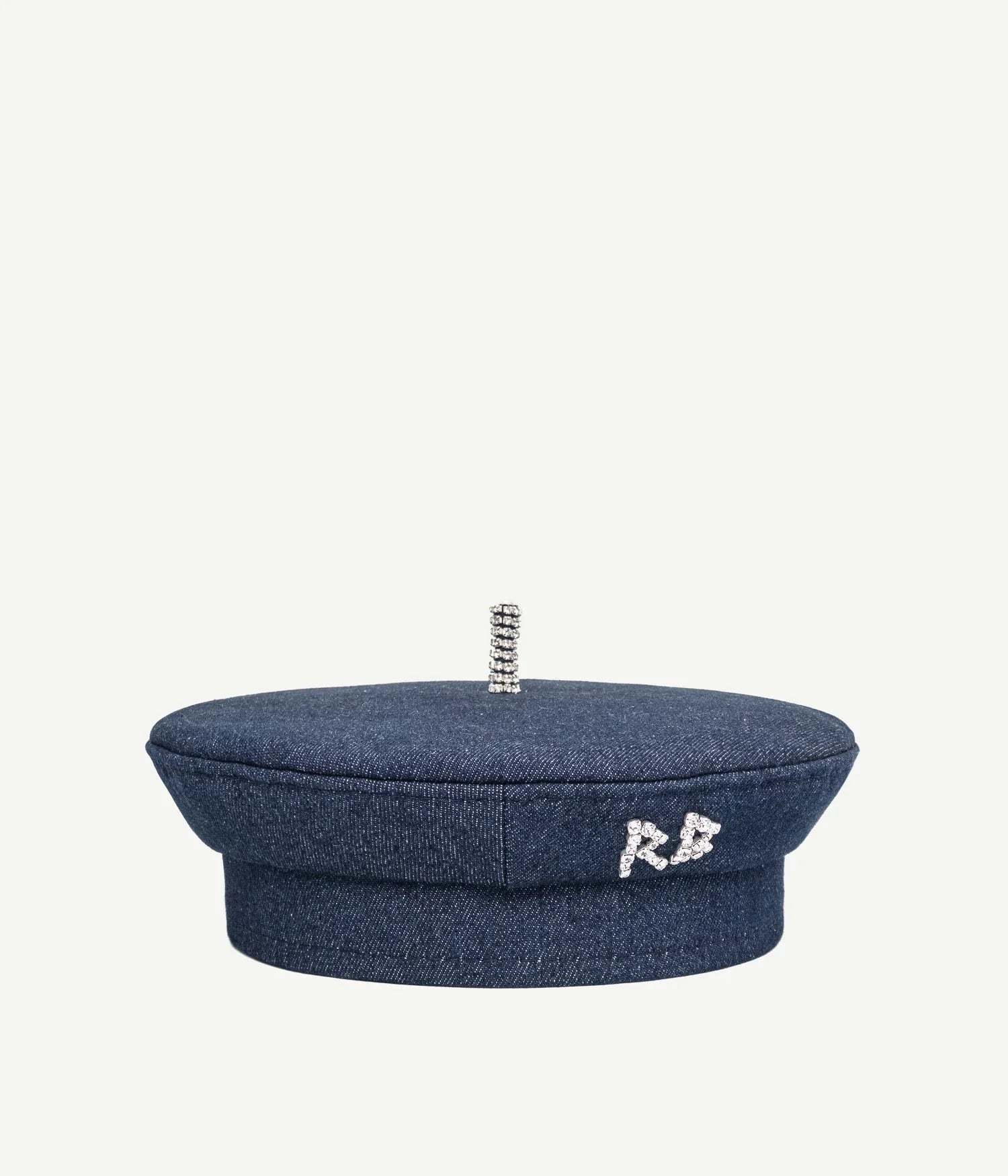 Crystal-Embellished Denim Beret Crystal-Embellished Denim Beret