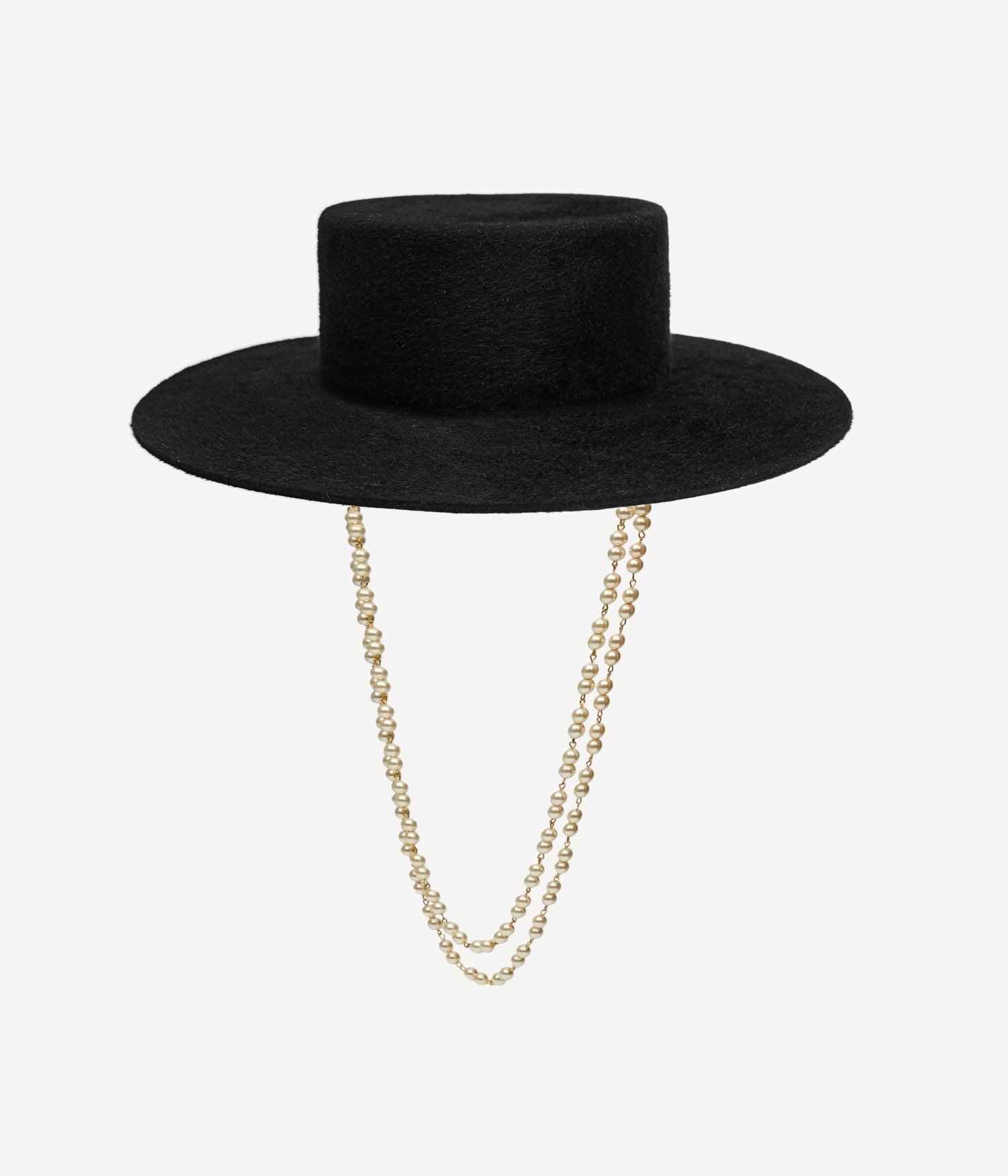 Double Chain Strap Canotier Hat Double Chain Strap Canotier Hat
