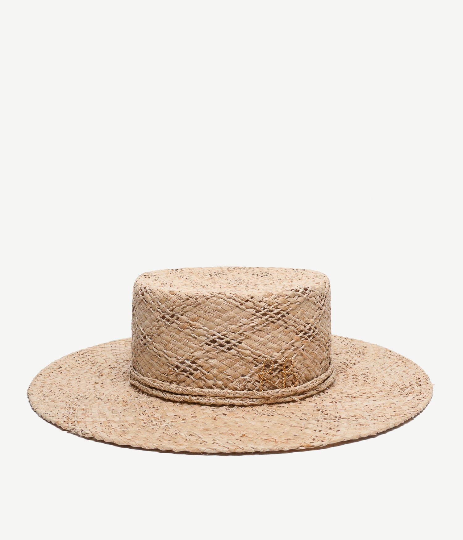 Logo Embellished Boater Hat Logo Embellished Boater Hat