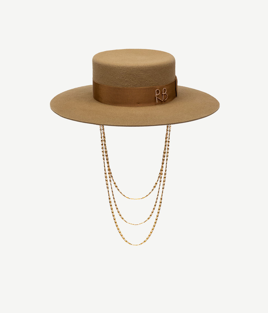 ruslan baginskiy Monogram-embellished Canotier Hat FW23-24 CNT037-W-3CHA-9P-MRB-XS ruslan baginskiy Monogram-embellished Canotier Hat FW23-24 CNT037-W-3CHA-9P-MRB-XS
