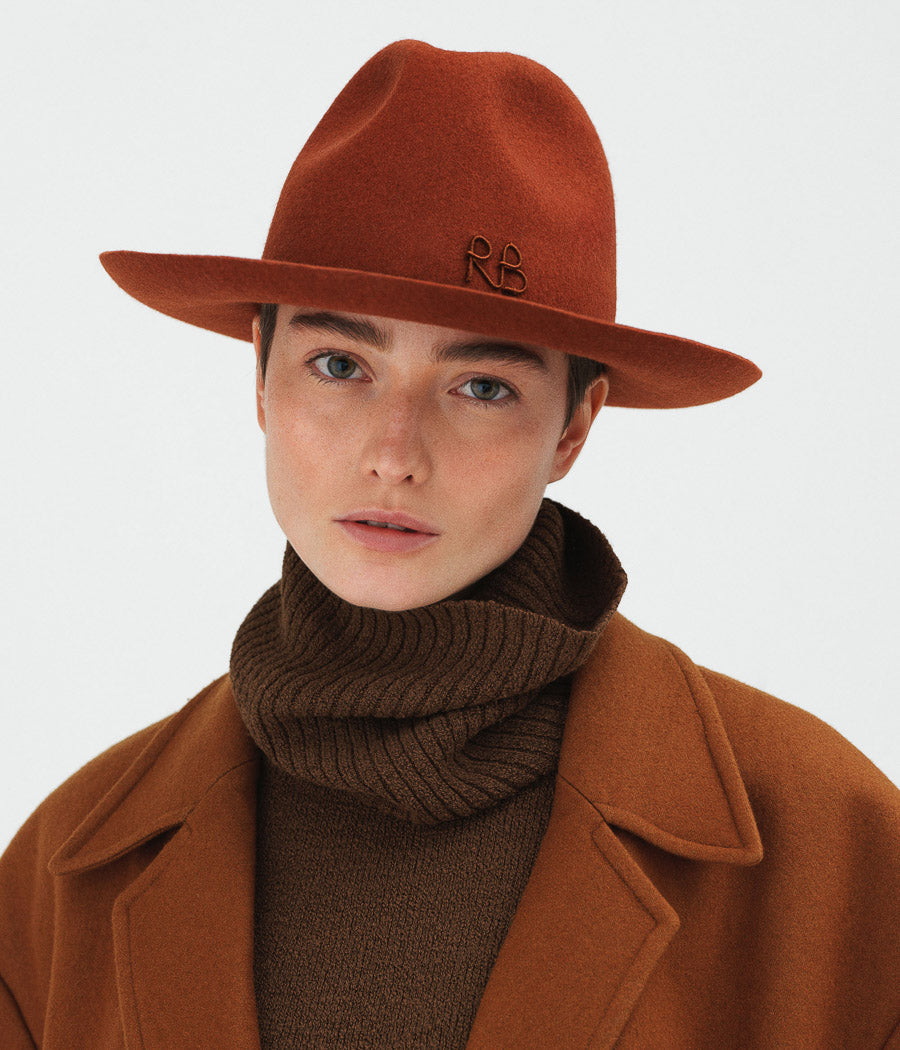 ハット RUSLAN BAGINSKIY 'Monogram-embellished Fedora' hat Monogram-embellished Fedora Hat • Ruslan Baginskiy Hats