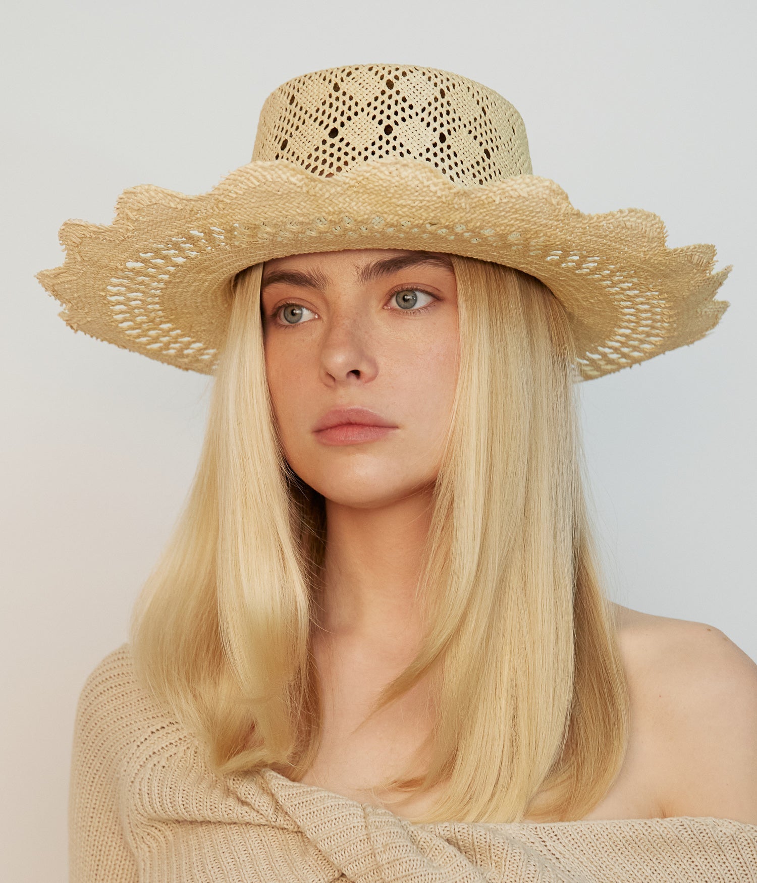 Cut Out-Detail Straw Hat • Ruslan Baginskiy Hats