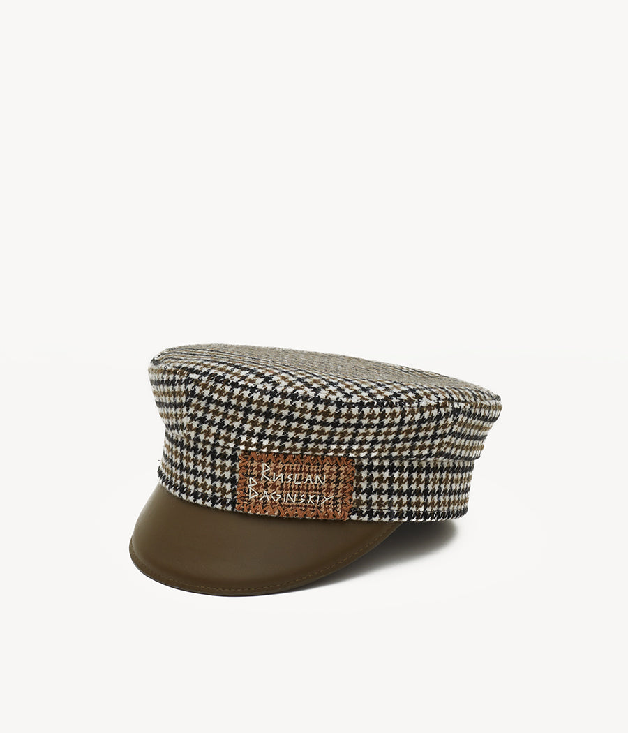 Checked Wool Baker Boy Cap Checked Wool Baker Boy Cap