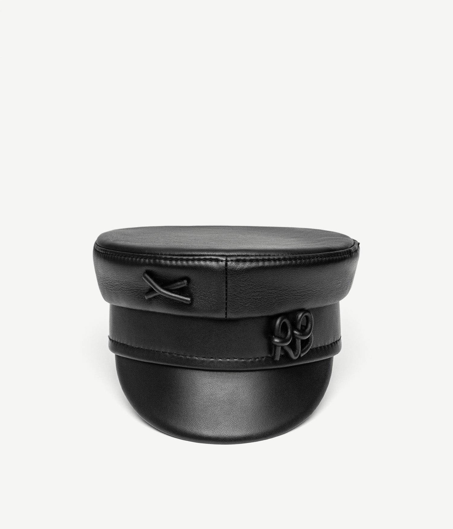Logo-embellished Leather Baker Boy Cap Logo-embellished Leather Baker Boy Cap