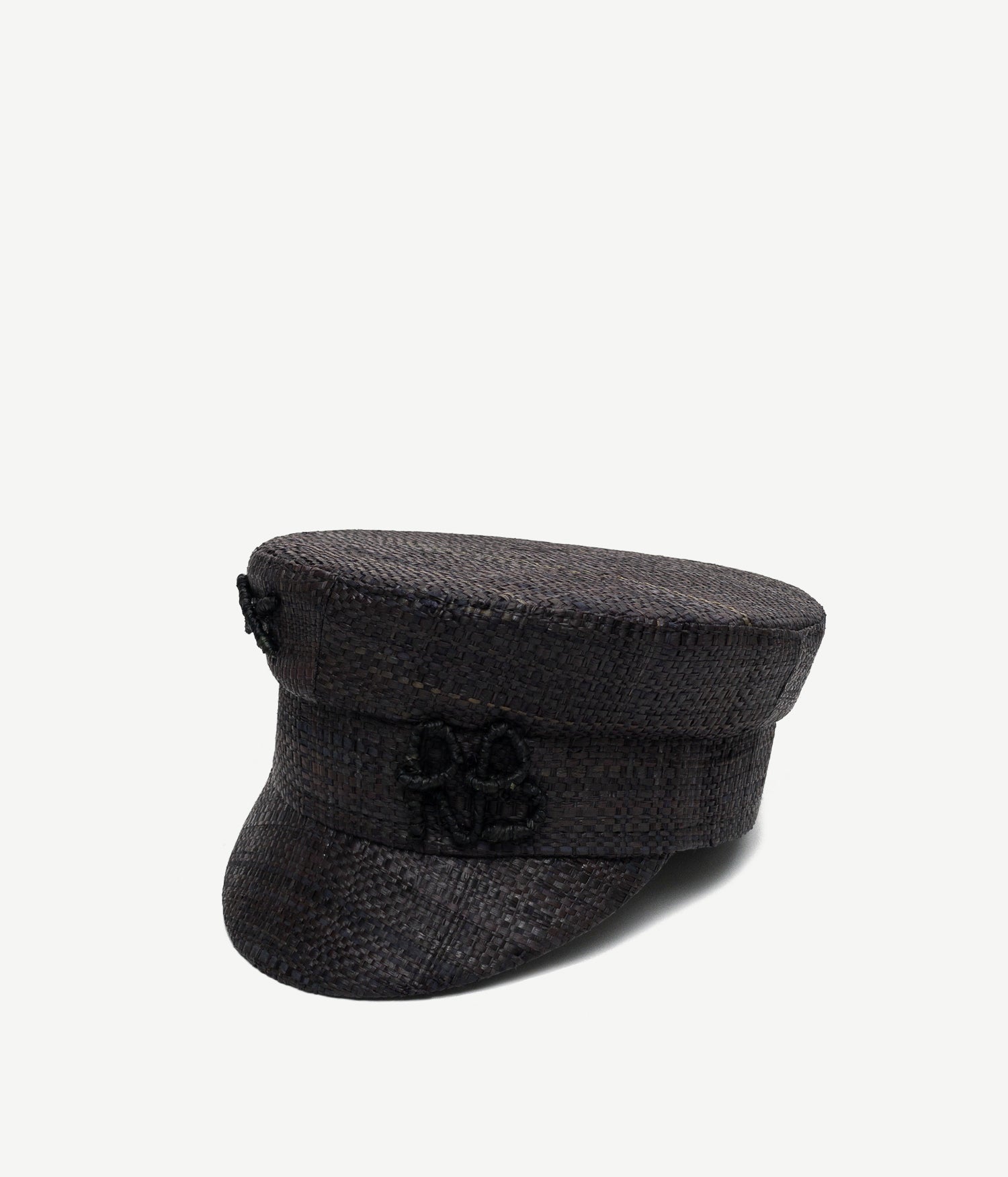 Monogram-embellished Straw Baker Boy Cap Monogram-embellished Straw Baker Boy Cap