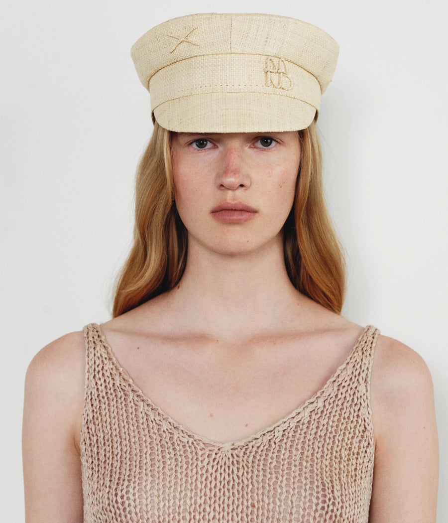 Monogram-embellished Baker Boy Cap KPC035-STR-SRB-XXS Ruslan Baginskiy Monogram-embellished Baker Boy Cap KPC035-STR-SRB-XXS Ruslan Baginskiy