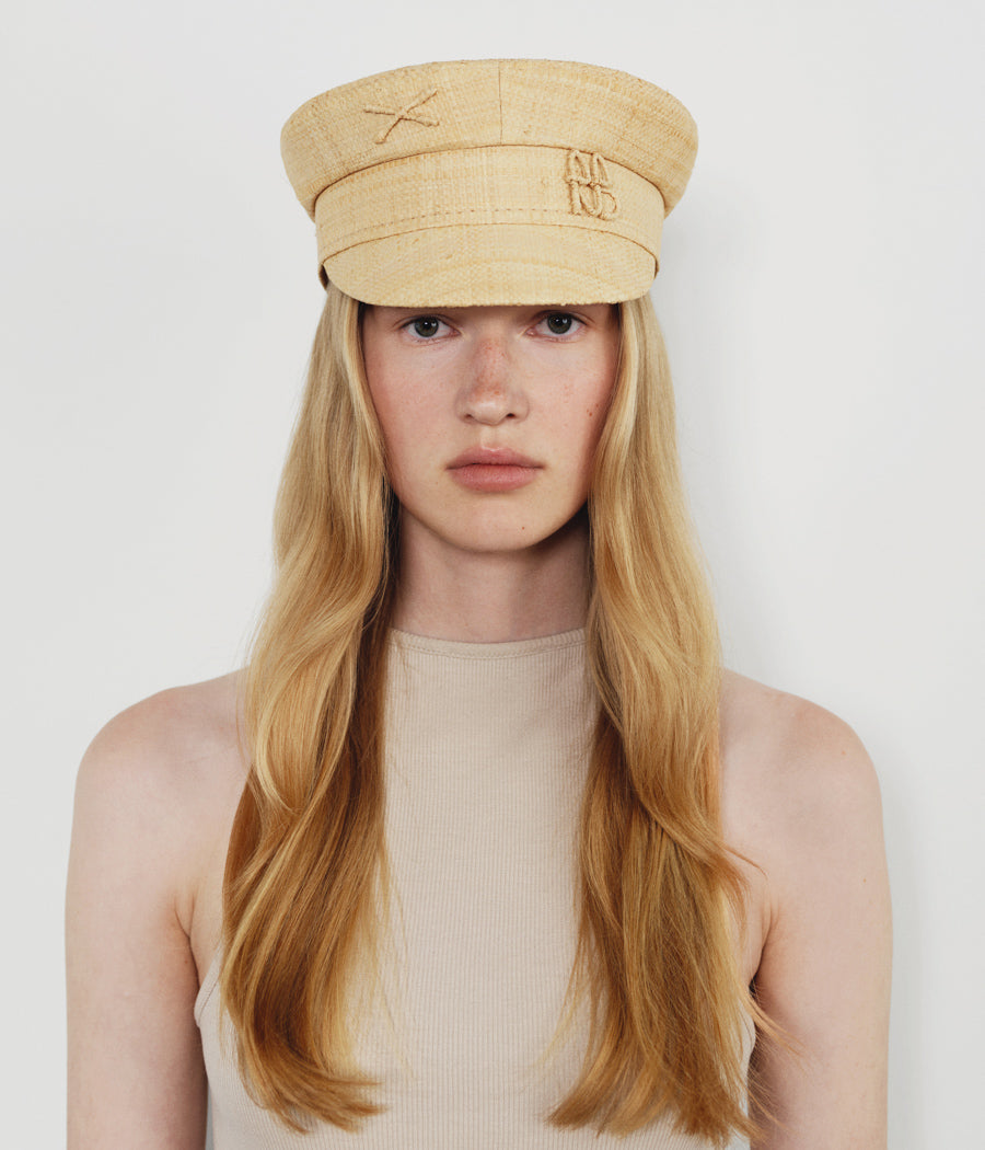 Monogram-embellished Baker Boy Cap KPC036-STR-SRB-XXS Ruslan Baginskiy Monogram-embellished Baker Boy Cap KPC036-STR-SRB-XXS Ruslan Baginskiy