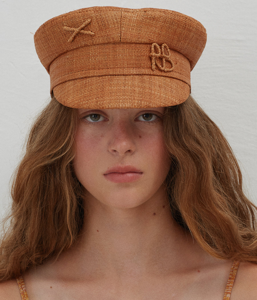 Monogram-embellished Baker Boy Cap KPC09-STR-SRB-XXS Ruslan Baginskiy Monogram-embellished Baker Boy Cap KPC09-STR-SRB-XXS Ruslan Baginskiy