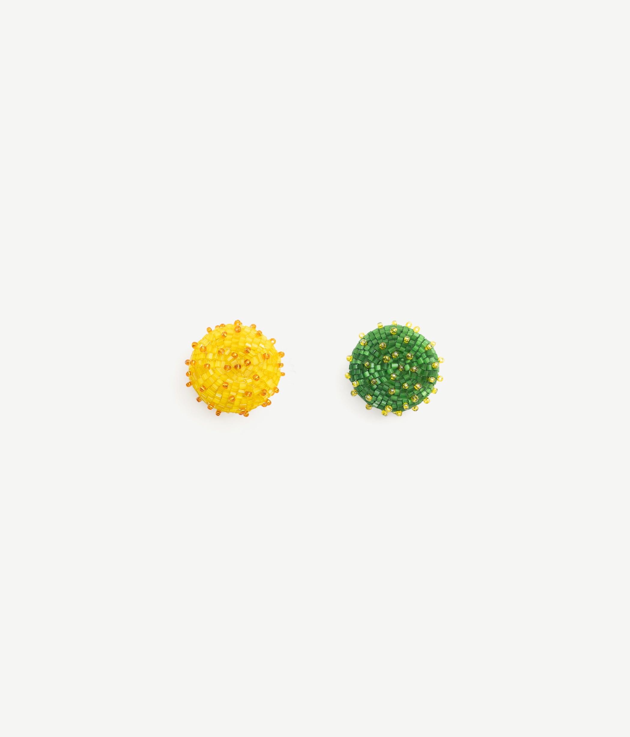 SKARBY Yellow and Green Beaded Earrings SKARBY Yellow and Green Beaded Earrings