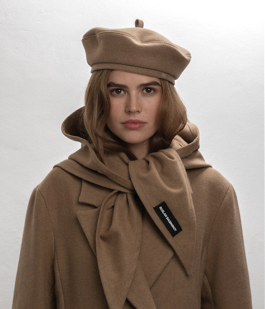 ruslan baginskiy Monogram-embroidered Wool Beret FW23-24 BRT037-WP-PT-XXS ruslan baginskiy Monogram-embroidered Wool Beret FW23-24 BRT037-WP-PT-XXS