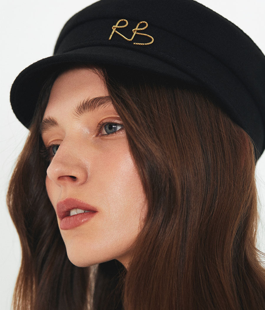 Monogram-embellished Baker Boy Cap KPC033-W-MRB-XXS Ruslan Baginskiy Monogram-embellished Baker Boy Cap KPC033-W-MRB-XXS Ruslan Baginskiy