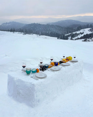 Ruslan Baginskiy Snow Table: a snowpicnic in the Carpathian Hills.