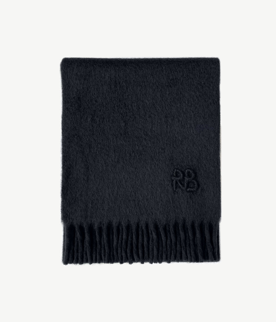 RB-Logo Fringed Alpaca-blend Scarf MAX SKR033-WNAM-BHR-WRB-MX-OS Ruslan Baginskiy