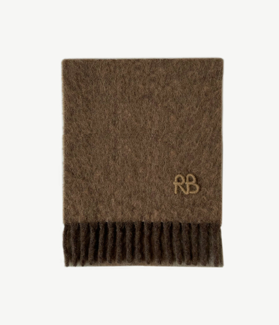 RB-Logo Fringed Alpaca-blend Scarf MAX SKR036/032-WNAM-BHR-WRB-MX-OS Ruslan Baginskiy