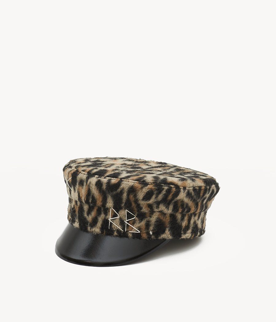 Leopard Print Baker Boy Cap