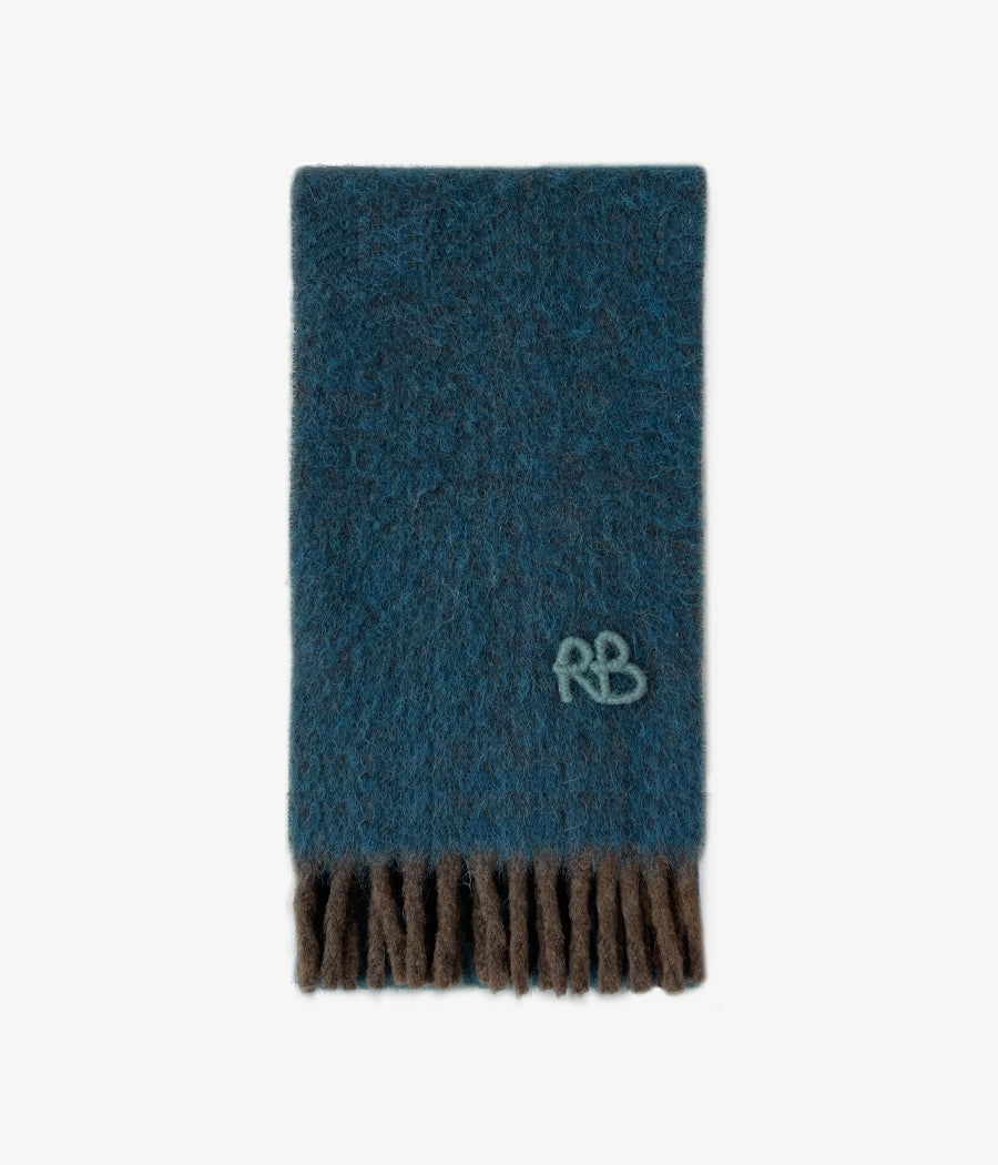 RB-Logo Fringed Alpaca-blend Scarf MID SKR077/066-WNAM-BHR-WRB-OS Ruslan Baginskiy