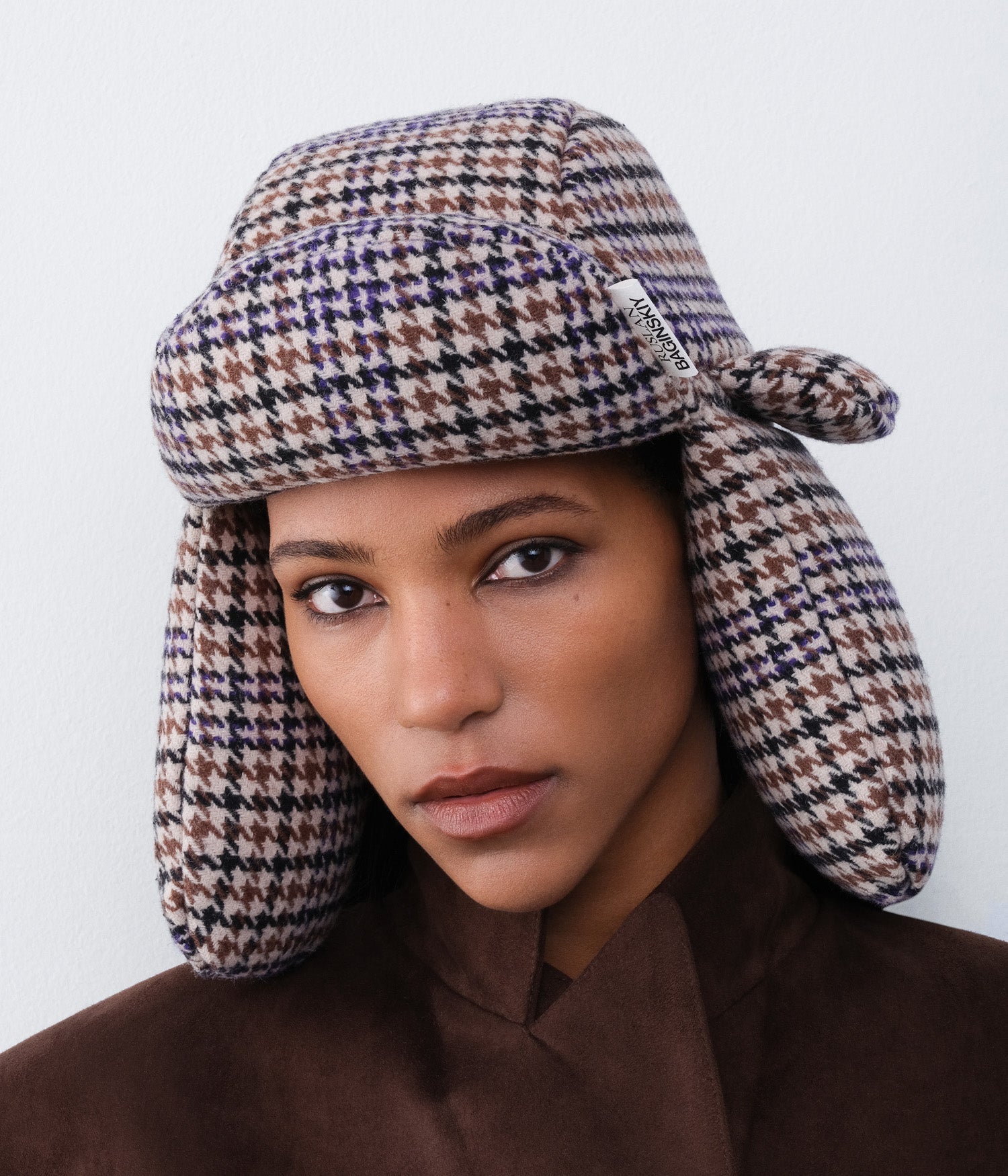 Houndstooth Aviator Hat