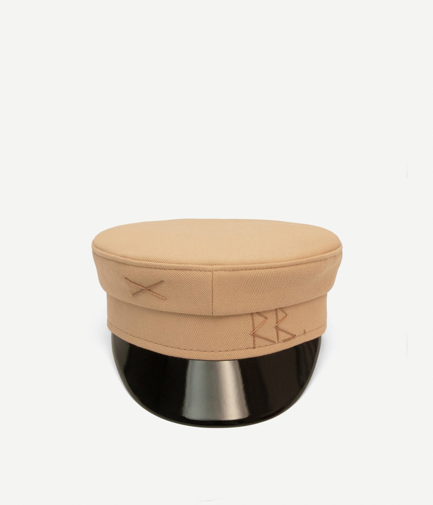 Beige Wool Baker Boy Cap