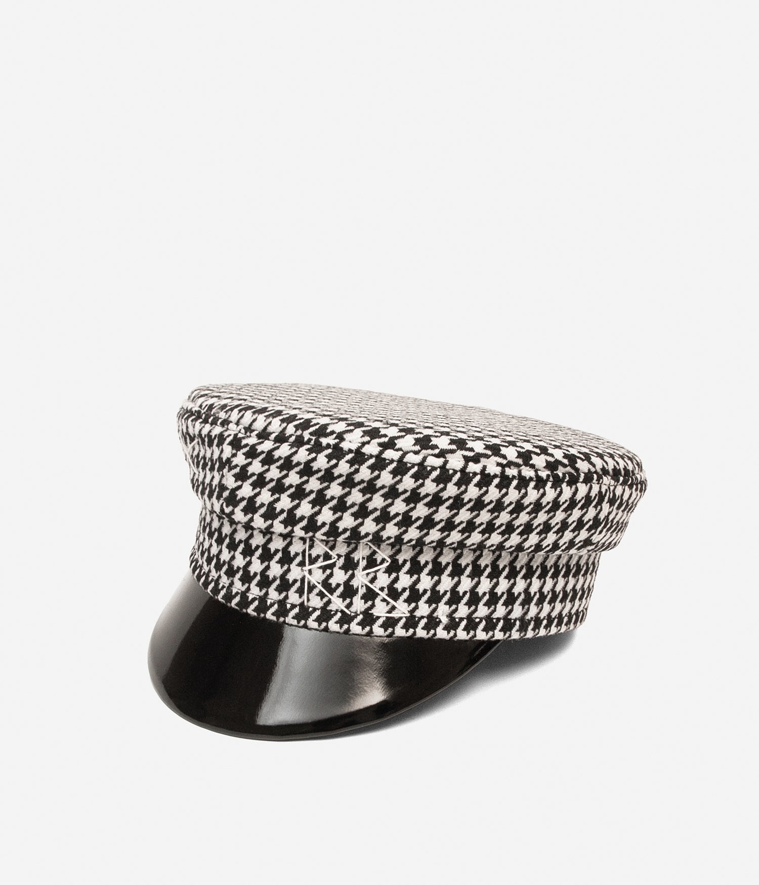 Houndstooth Wool Baker Boy Cap
