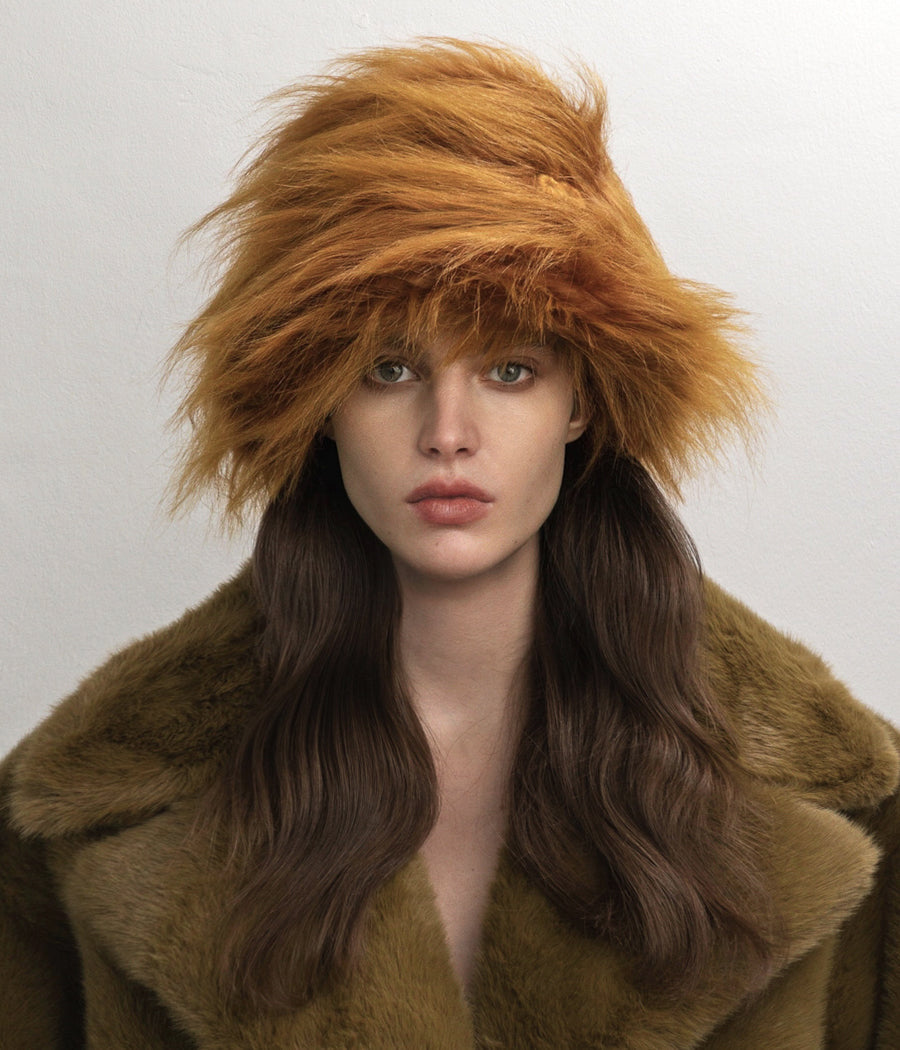 Faux fur, ruslan baginskiy Faux-Fur Bucket Hat FW23-24 BCT004-P-HH-WRB-SM