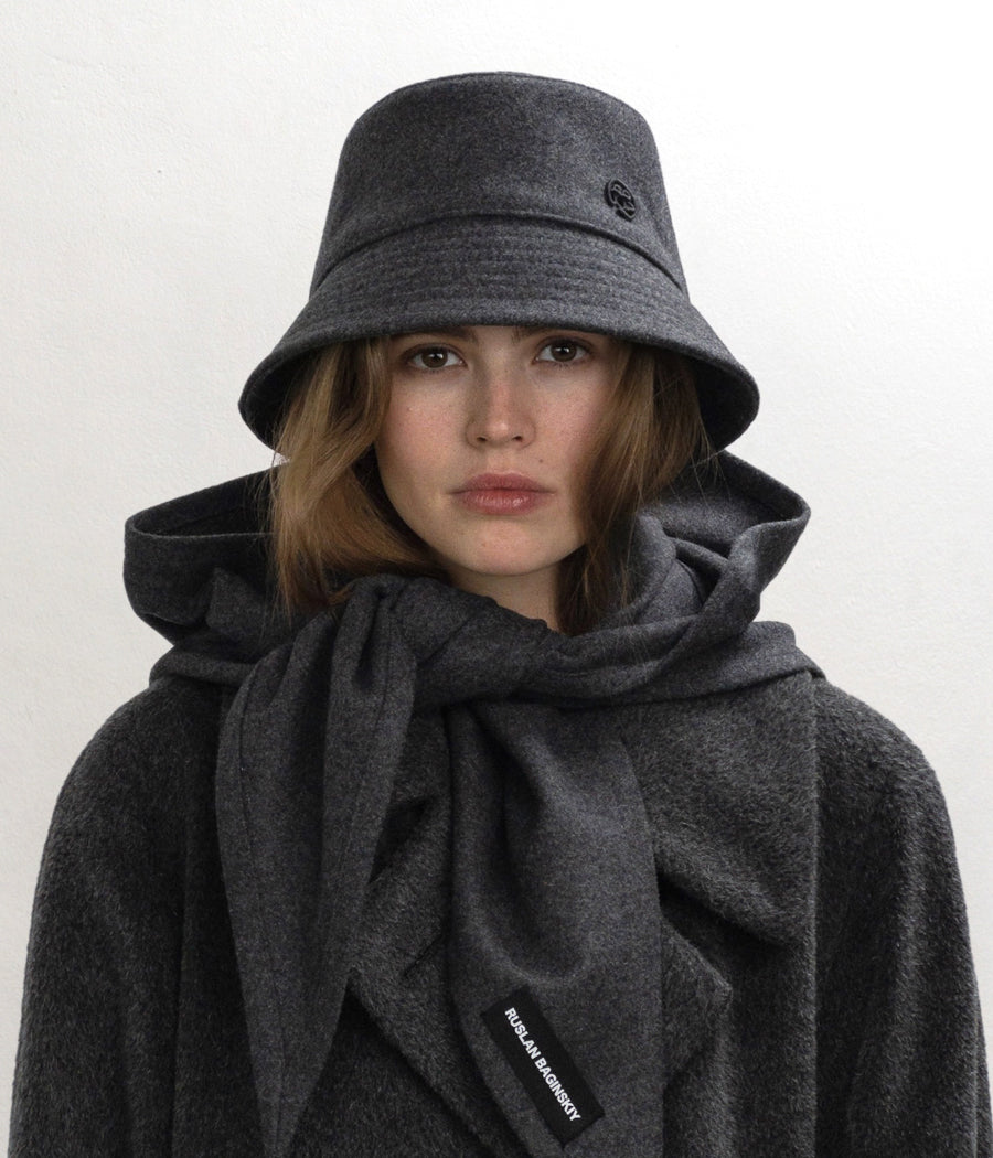 Monogram Embellished Bucket Hat • Ruslan Baginskiy Hats