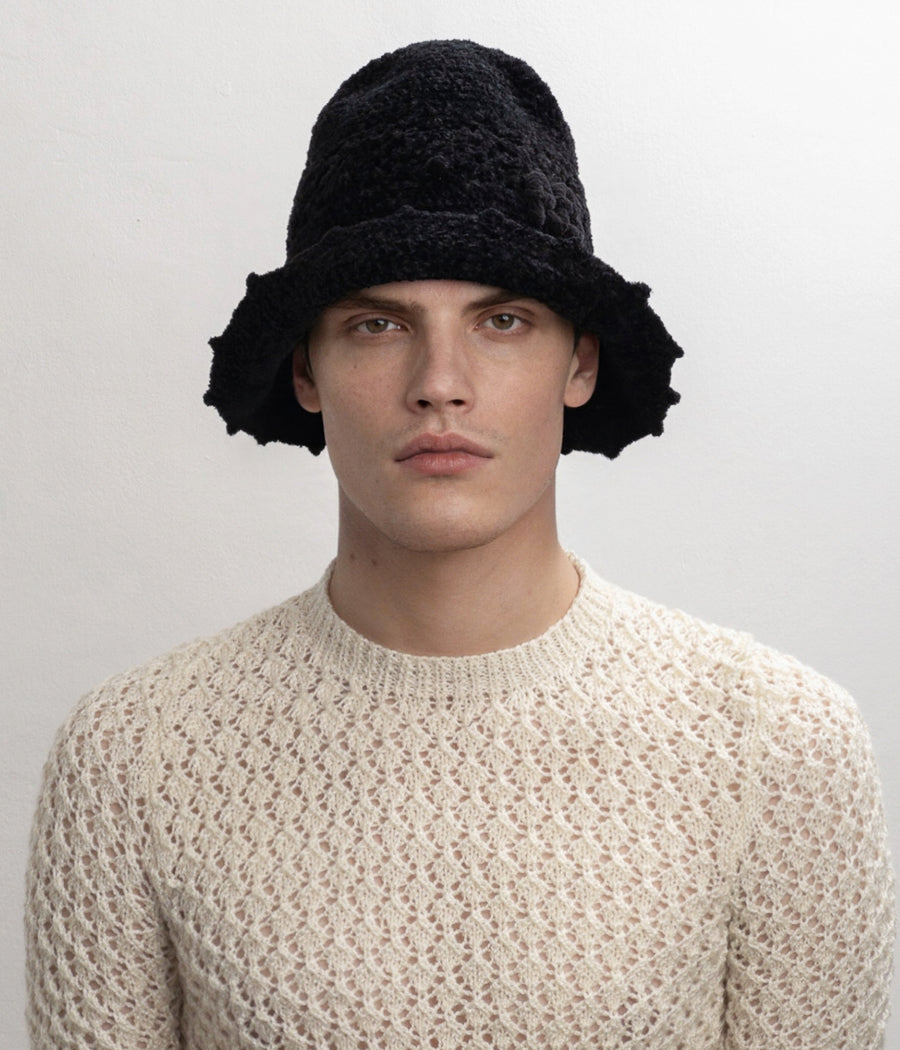 ruslan baginskiy Knitted Bucket Hat FW23-24 BCT033-P-KN-WRB-OS