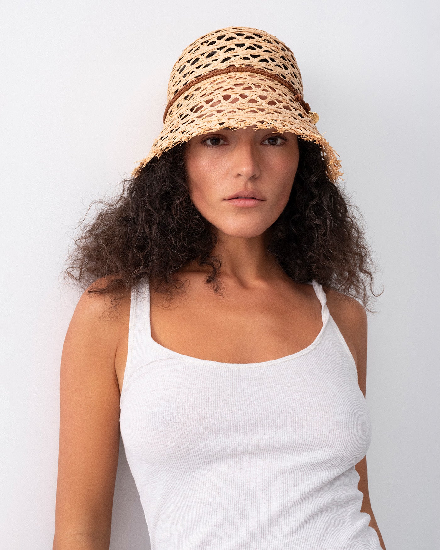 Cut Out Straw Bucket Hat
