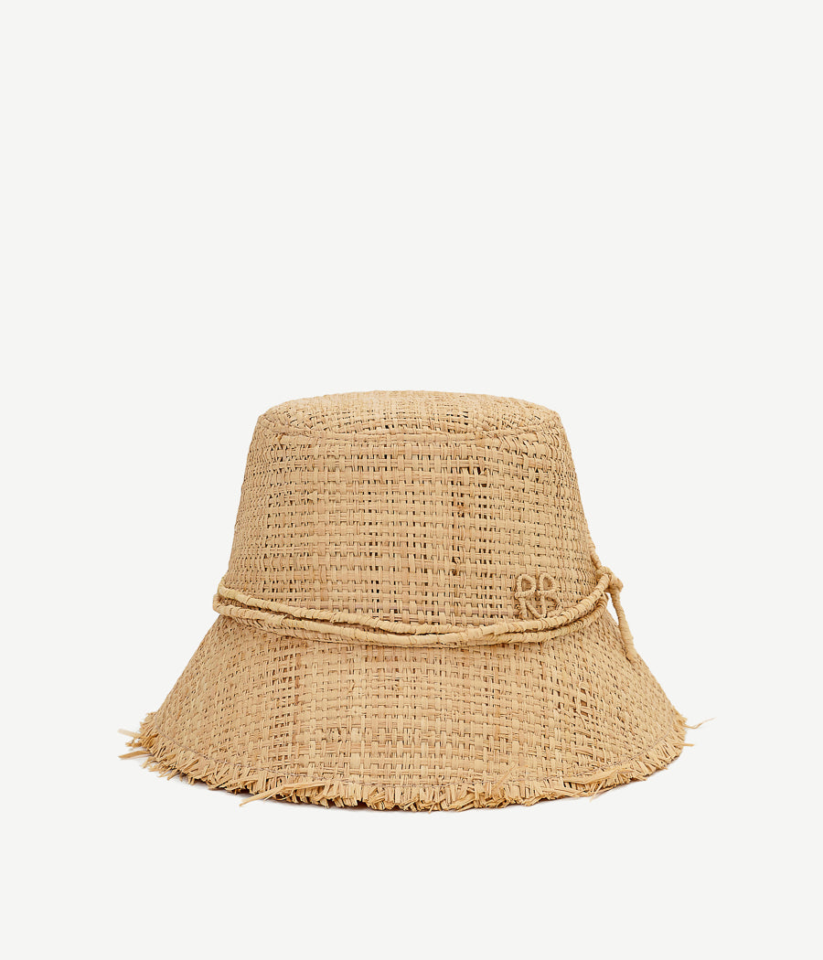 RB Fedora, Gambler or Boater Straw and Sun Hats, Monogram-embellished Bucket Hat BCT036-STR-SNR-SRB-XXS Ruslan Baginskiy