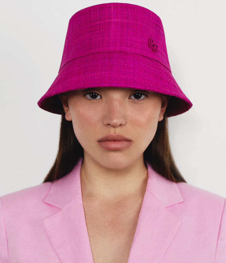 Monogram-embellished Bucket Hat BCT038-STR-RWRB-XXS Ruslan Baginskiy