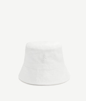 Monogram-Embellished Linen Bucket Hat