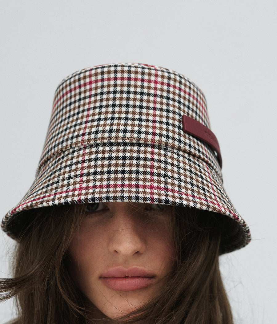 Black Friday Archive by RB, Gingham Wool-blend Bucket Hat