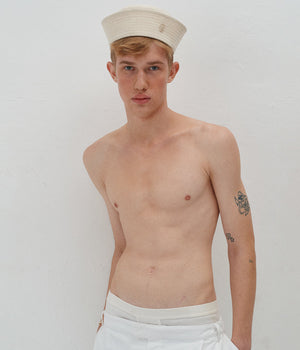 Monogram-embellished Bucket Hat/Sailor Hat BCT/SAH035-C-RWRB-XXS Ruslan Baginskiy