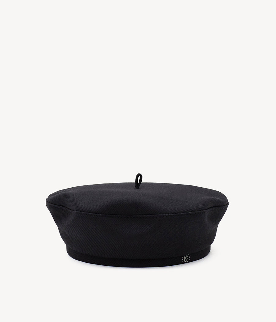 Photo, Beret / Sailor Hat, Monogram-embroidered Wool-blend Beret