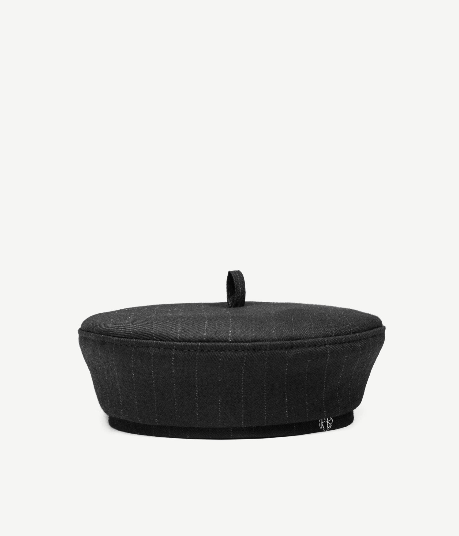 Crystal-Embellished Black Cotton Beret • Ruslan Baginskiy Hats