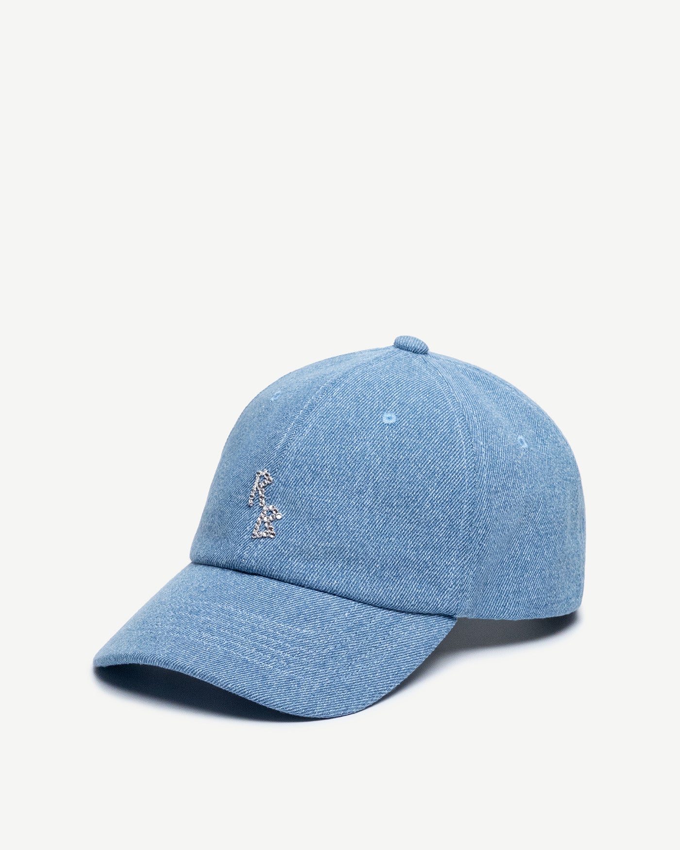 Crystal-embroidered Denim Baseball Cap