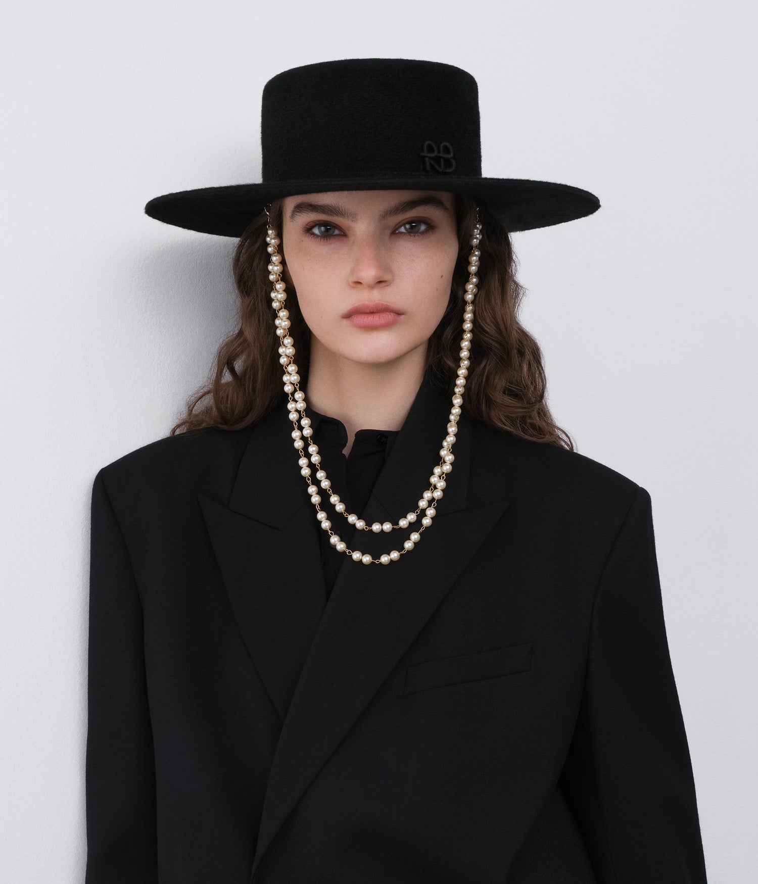 Double Chain Strap Canotier Hat