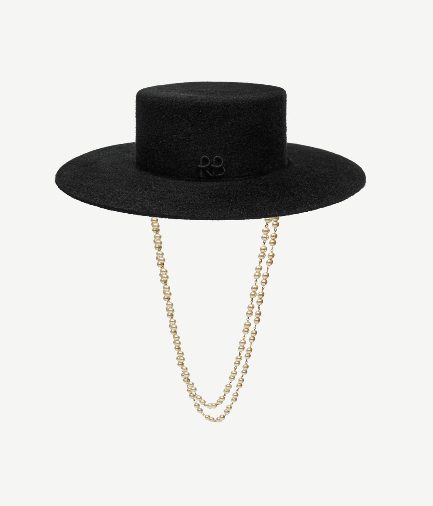 Ruslan Baginskiy Winter Sale, Double Chain Strap Canotier Hat