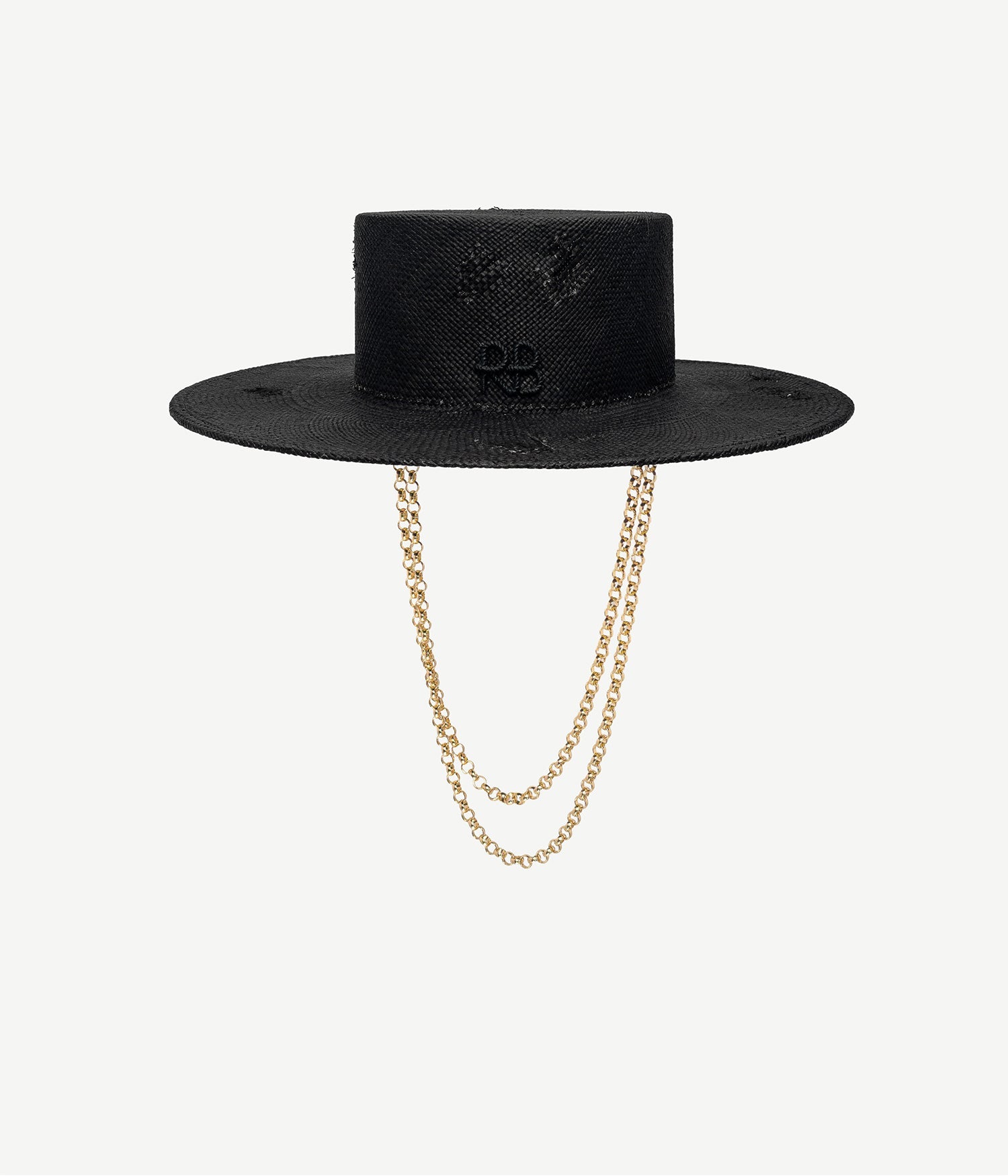 Double Chain Strap Canotier Hat