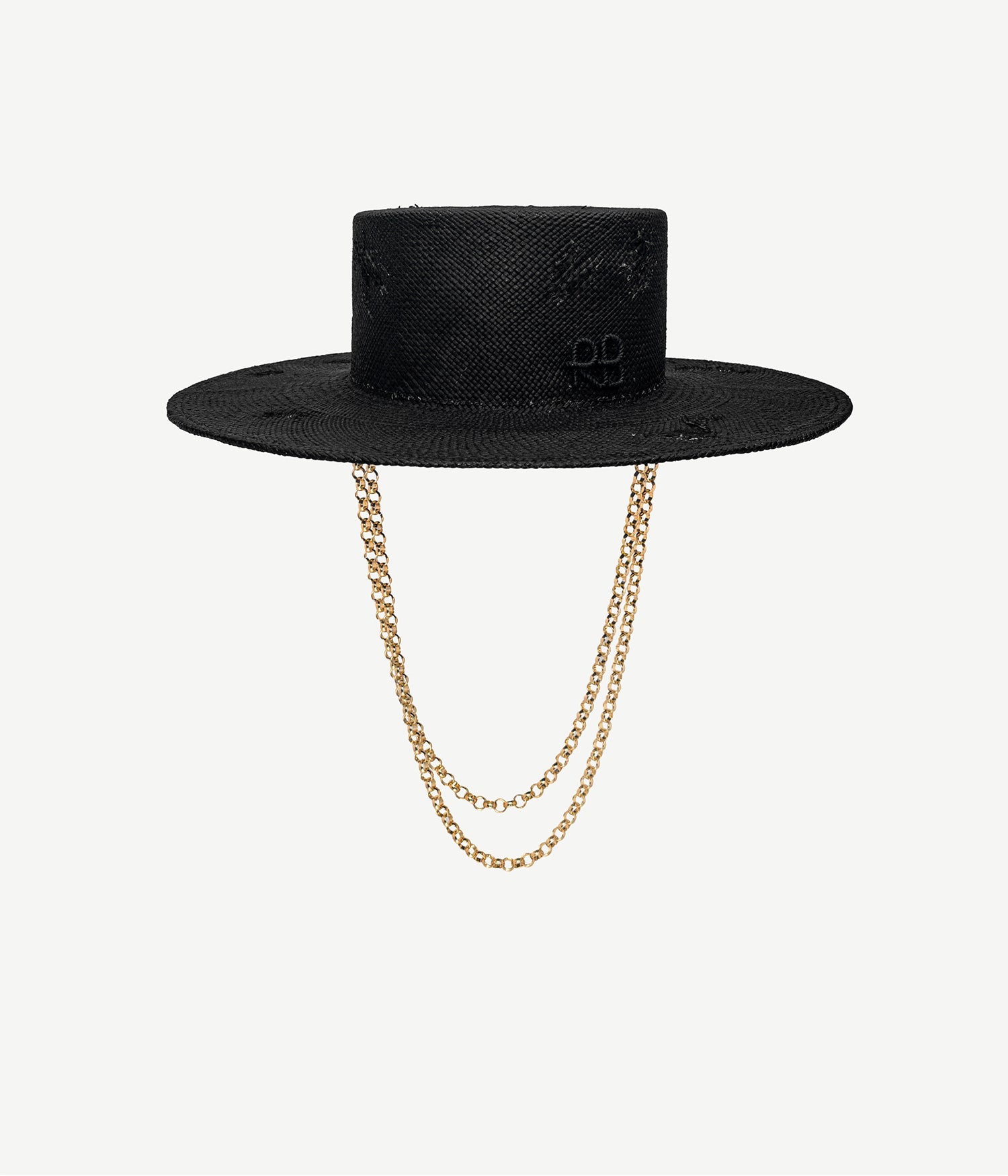 Double Chain Strap Canotier Hat