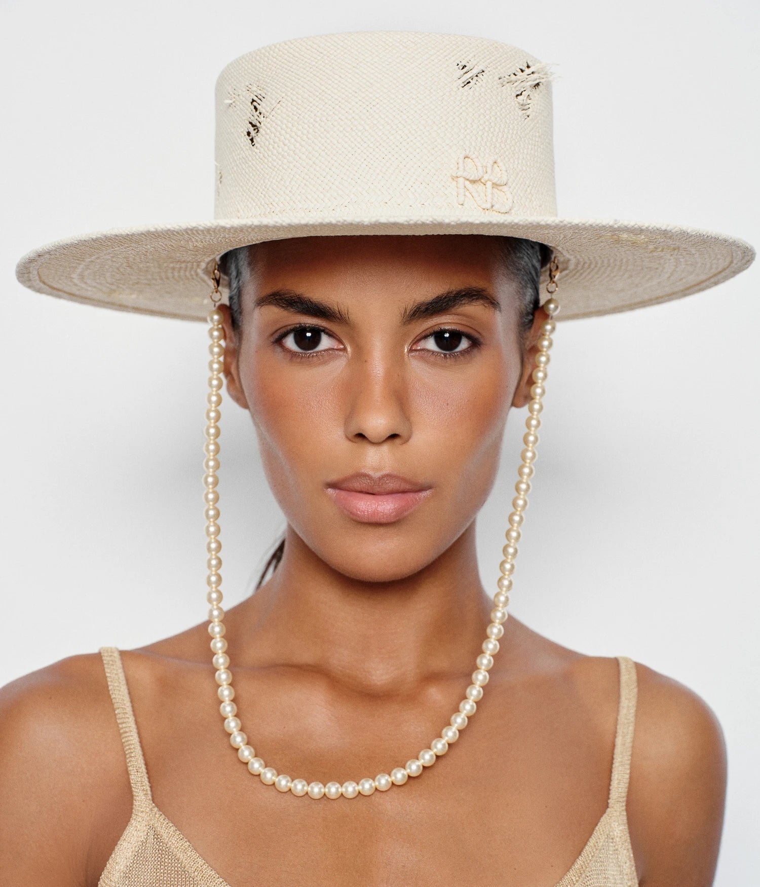 New Arrivals, Maxi-pearls Embellished Canotier Hat