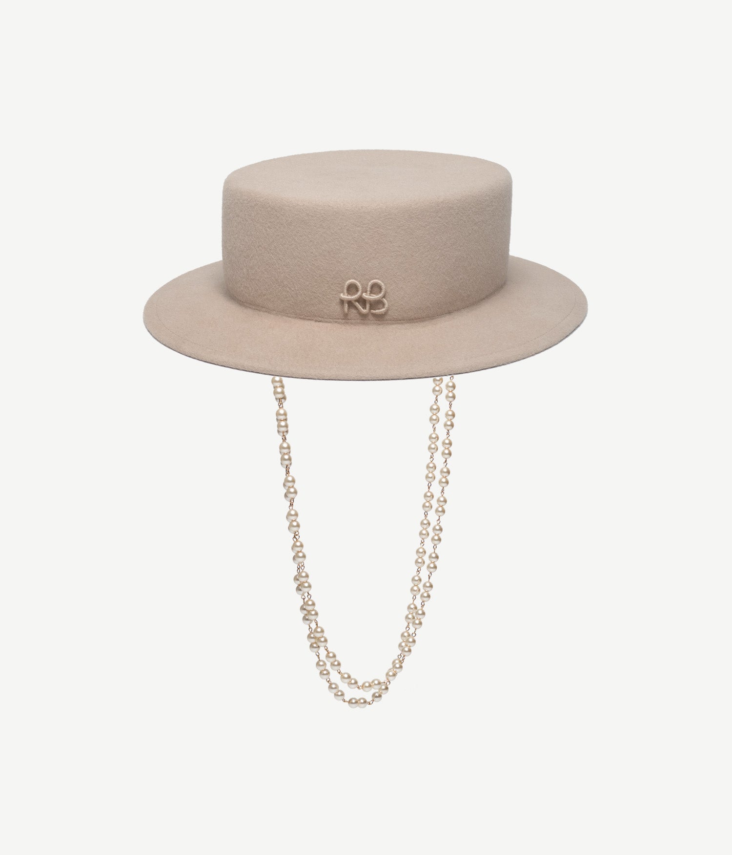 Ruslan Baginskiy Winter Sale, Double Chain Strap Canotier Hat