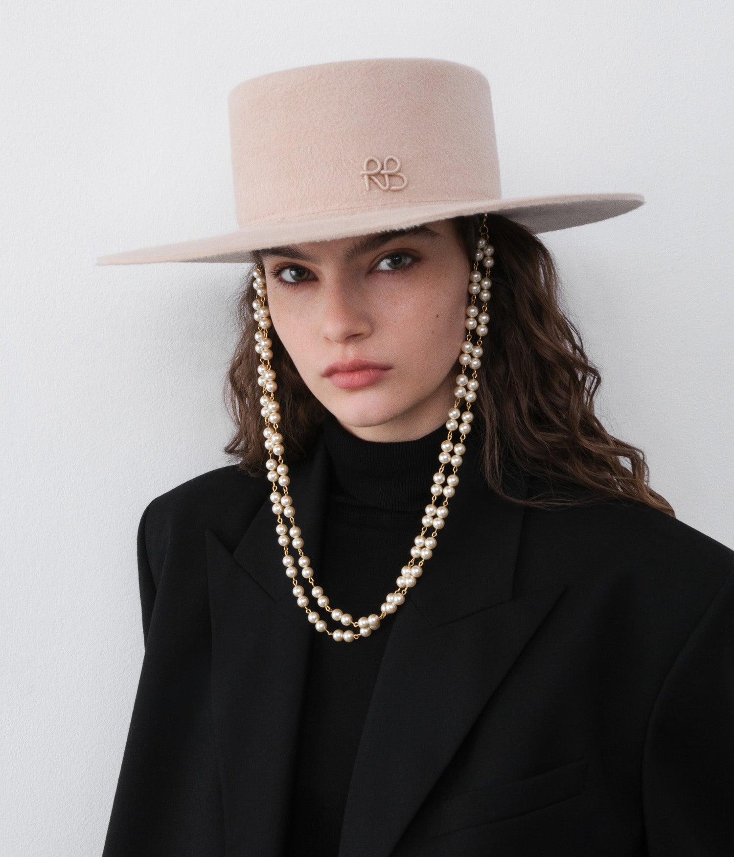 Double Chain Strap Canotier Hat