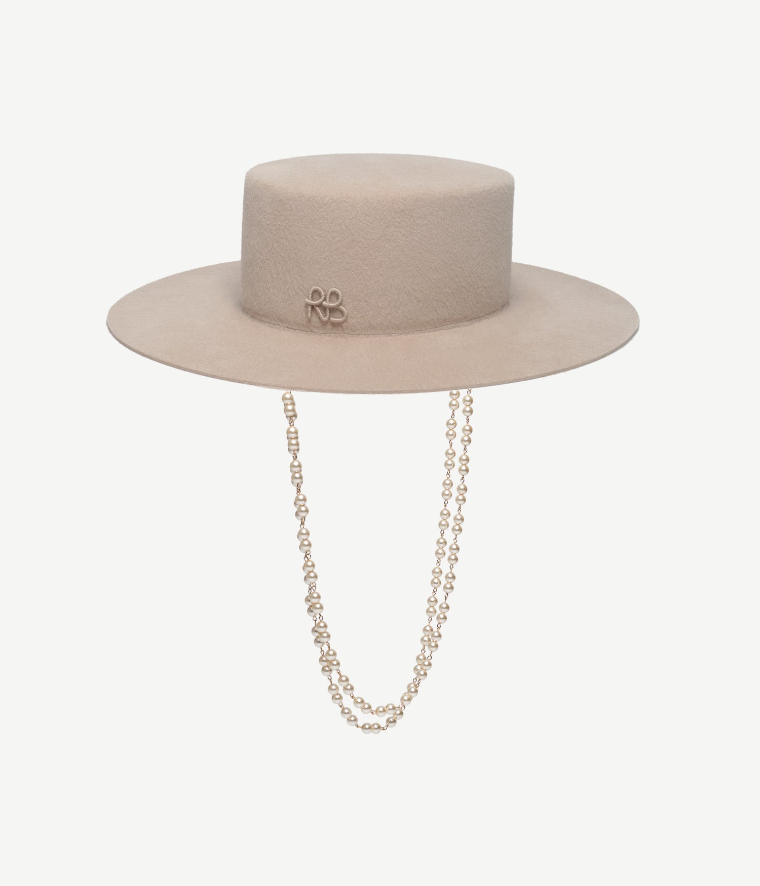 Ruslan Baginskiy Winter Sale, Double Chain Strap Canotier Hat