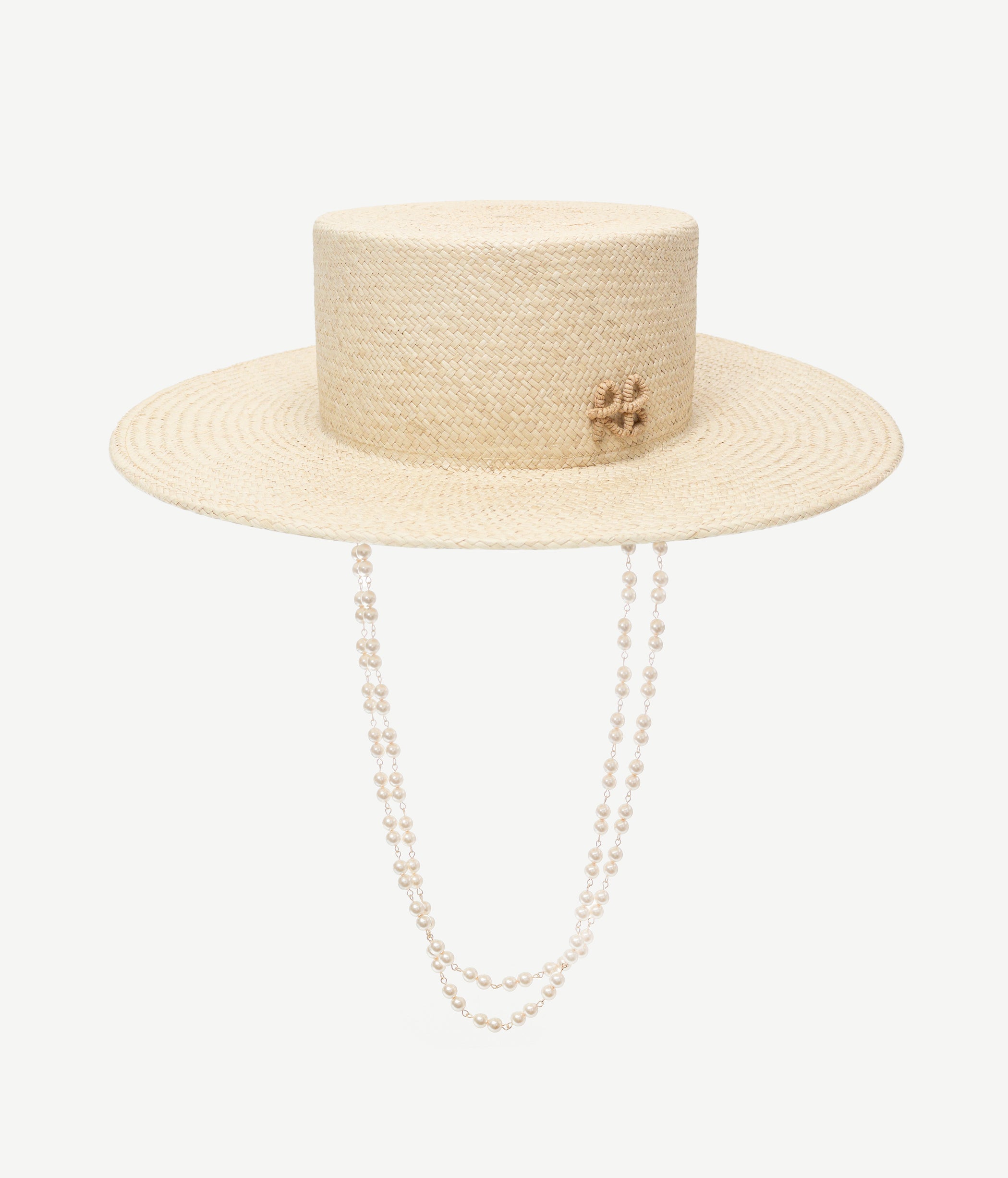 Canotier Hat, Double Chain Strap Canotier Hat
