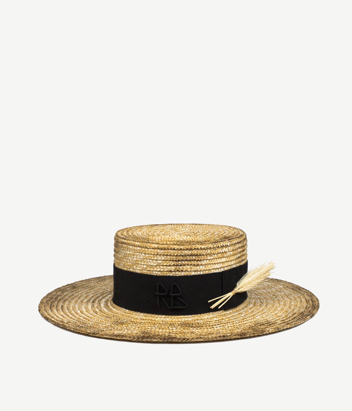 Wheat Spikes Embellished "Sunburnt" Canotier Hat