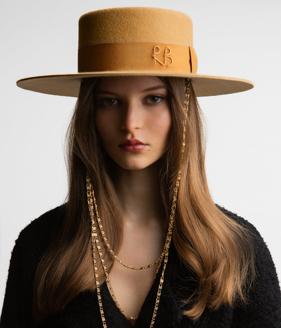 Photo, Hats, Monogram-embellished Canotier Hat