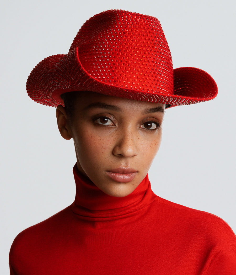 Cowboy Hat, ruslan baginskiy Crystal-embellished Cowboy Hat FW23-24 CWB100/034-F-DMD-XXS