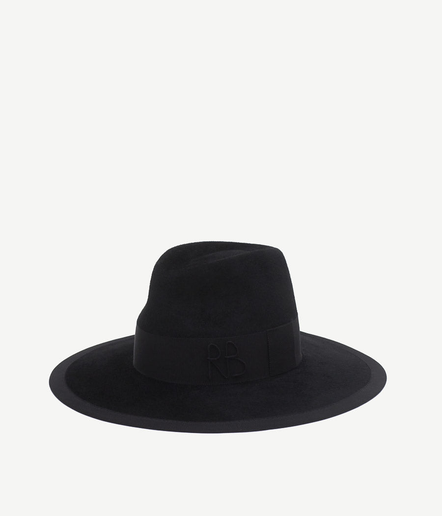 Monogram-embellished Fedora Hat FDR033-F-WRB-XS Ruslan Baginskiy