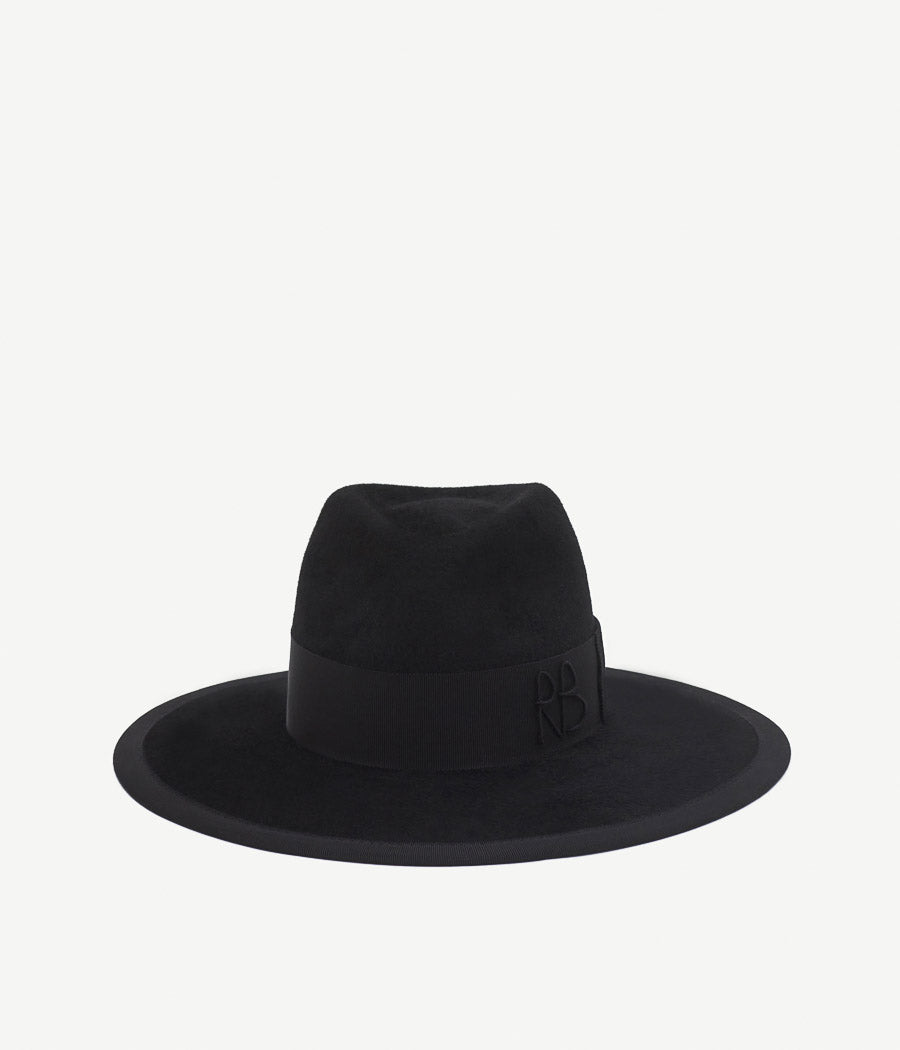 Monogram-embellished Fedora Hat FDR033-F-WRB-XS Ruslan Baginskiy