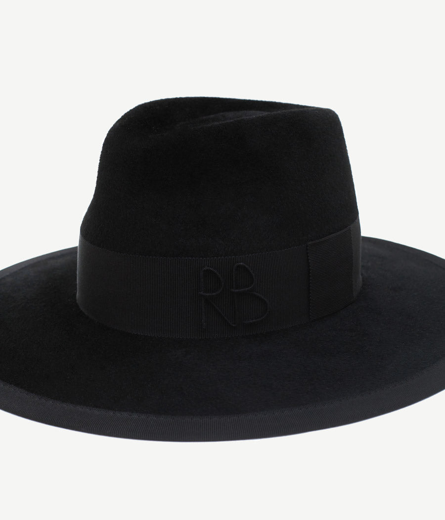 Monogram-embellished Fedora Hat FDR033-F-WRB-XS Ruslan Baginskiy